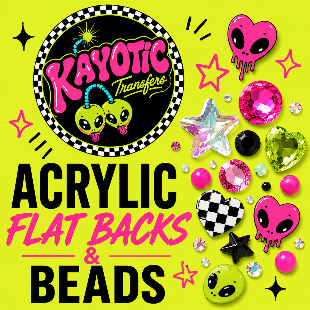 Acrylics & Beads - poly clay slices & Glitters